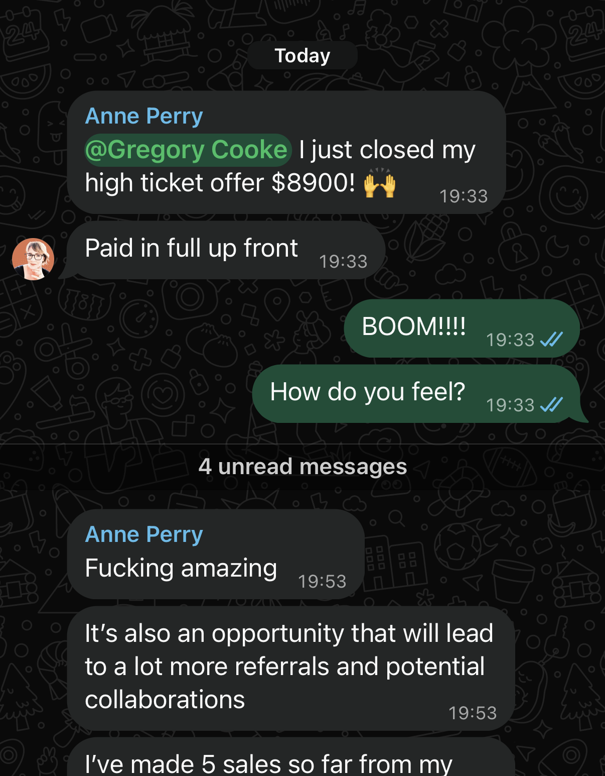 $8,900 high ticket sale, paid in full