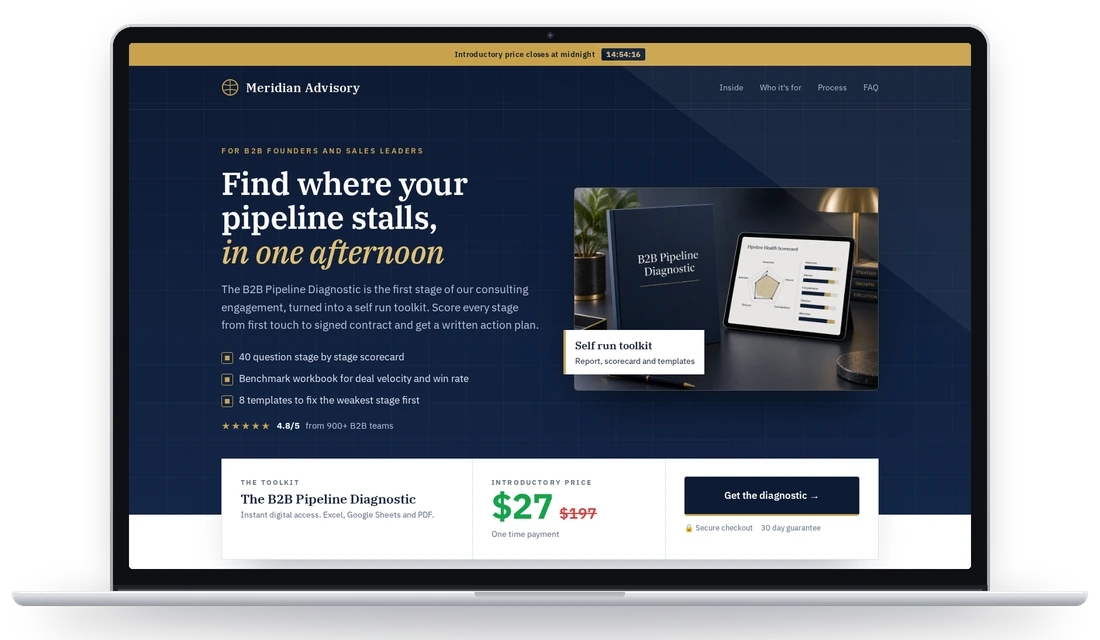 Meridian Advisory low ticket sales page